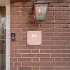Effen roze - Modern Naambord Vierkant klein -sfeer7-XS