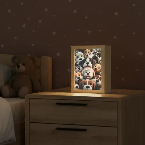 Hond - Dieren - Patronen - Bruin - Meisjes - Jongens Light Box met kabel klein -sfeer1_kind