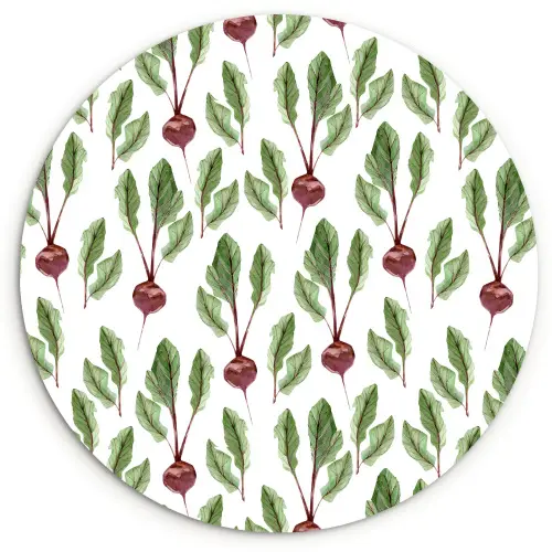 Rood - Bieten - Blad Wandcirkel plexiglas klein 852 -3d