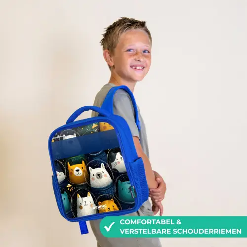Dieren - Sterren - Planeten - Astronaut Kinderrugzak - Blauw middel -sfeer3_NL