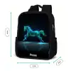 Futuristisch galopperend paard Rugzak - Zwart middel -productfoto_formaten