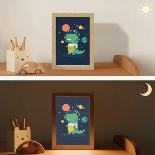 Dino - Ruimtepak - Planeten Light Box met kabel klein -sfeer3_kind