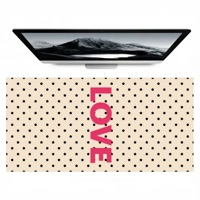 Love - Stippen - Roze Muismat XXL klein -zzz3d