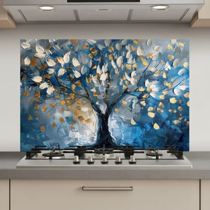 Boom - Blauw - Goud - Abstract keuken achterwand spatscherm klein -3d_website
