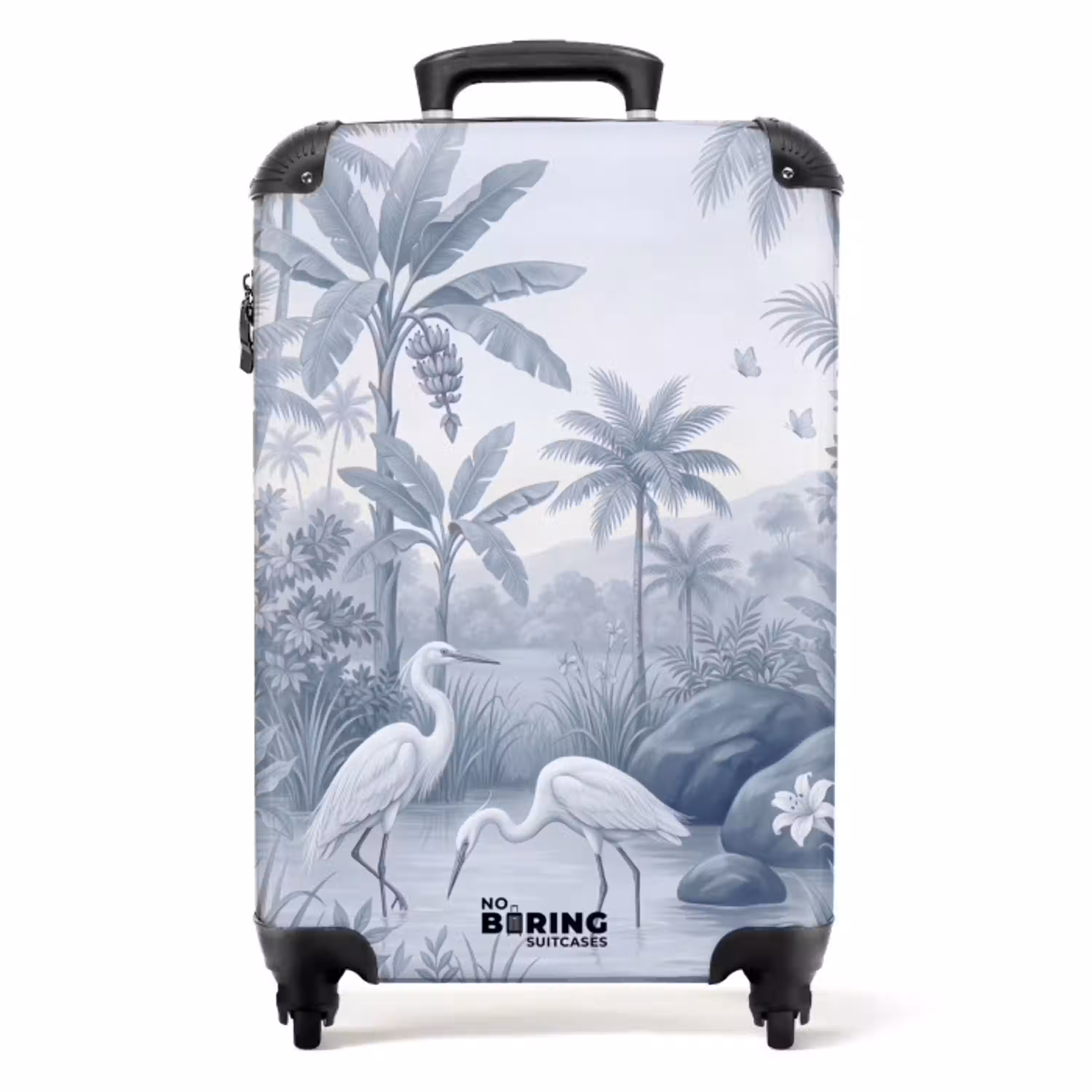 Vogel - Water - Tropisch - Natuur - Blauw NBS - Handbagage koffer - Volwassenen Unisex middel -productfoto_recht