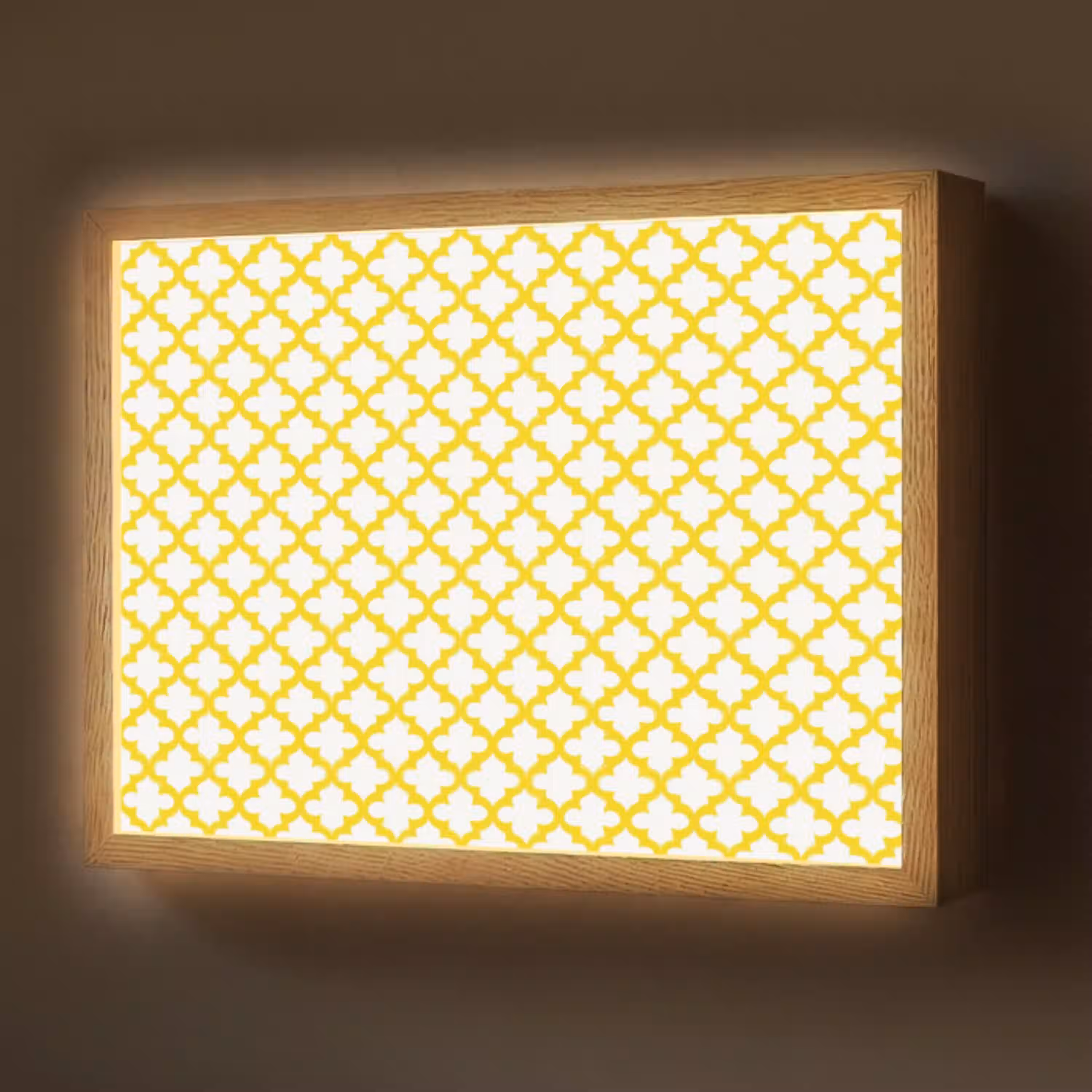Patroon - Geometrisch - Klassiek - Geel Light Box met batterij (Wandlamp) middel 907 -z3d_website