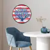 Koraal - Verfstructuur - Rood - Blauw Fotolijst rond zonder passe partout klein -sfeer2