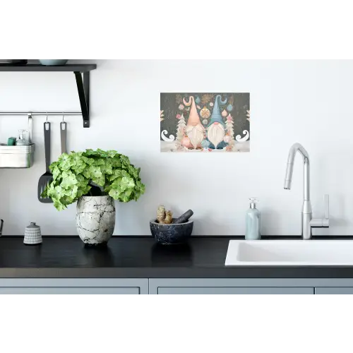 Kerst - Gnomen - Pastel Muursticker klein -keuken