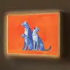 Luipaarden - Stippen - Oranje Light Box met batterij (Wandlamp) middel -z3d_website