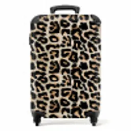 Dierenprint - Bruin - Panter NBS - Handbagage koffer - Unisex middel -productfoto_recht