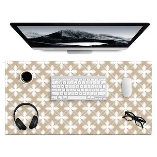 Patroon - Symmetrisch - Beige Muismat XXL klein 681 -3d