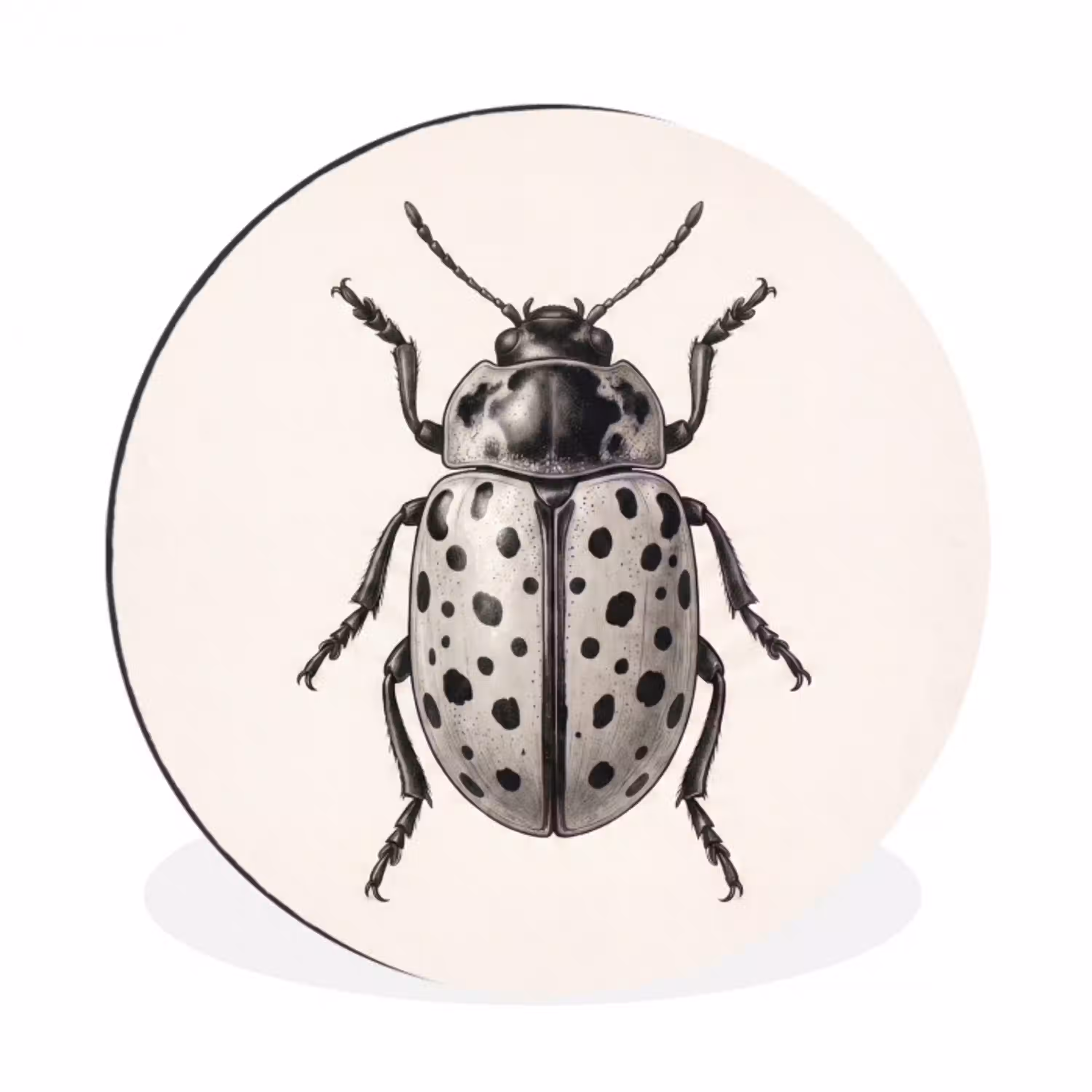 Kever - Insect - Vintage Wandcirkel aluminium klein -3d