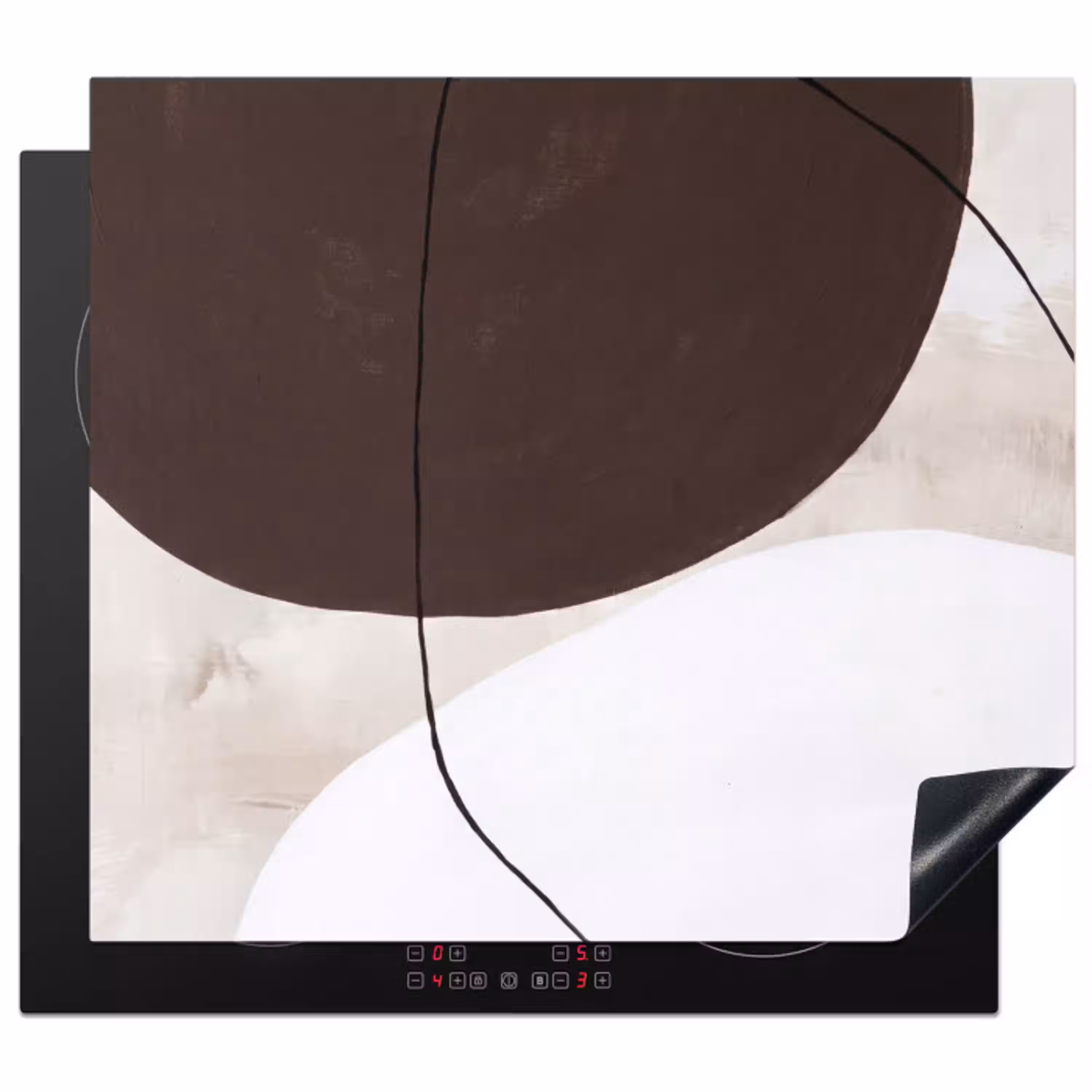 Abstract - Vormen - Modern Inductie beschermer vinyl 3mm middel -3d