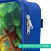 Giraf, olifant en aapje in het bos Kinderkoffer - Blauw klein -rits_FR