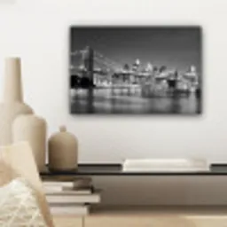 New York - Brug - Brooklyn - Zwart wit - Architectuur canvas 2cm klein -sfeer6