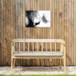 Boot - Rivier - Bamboe - Wit Tuinposter op houten frame 2 cm dik klein -sfeer4