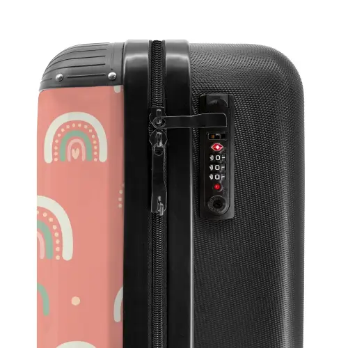 Koraal kleurenbogen NBS - Handbagage koffer - Unisex middel -slot