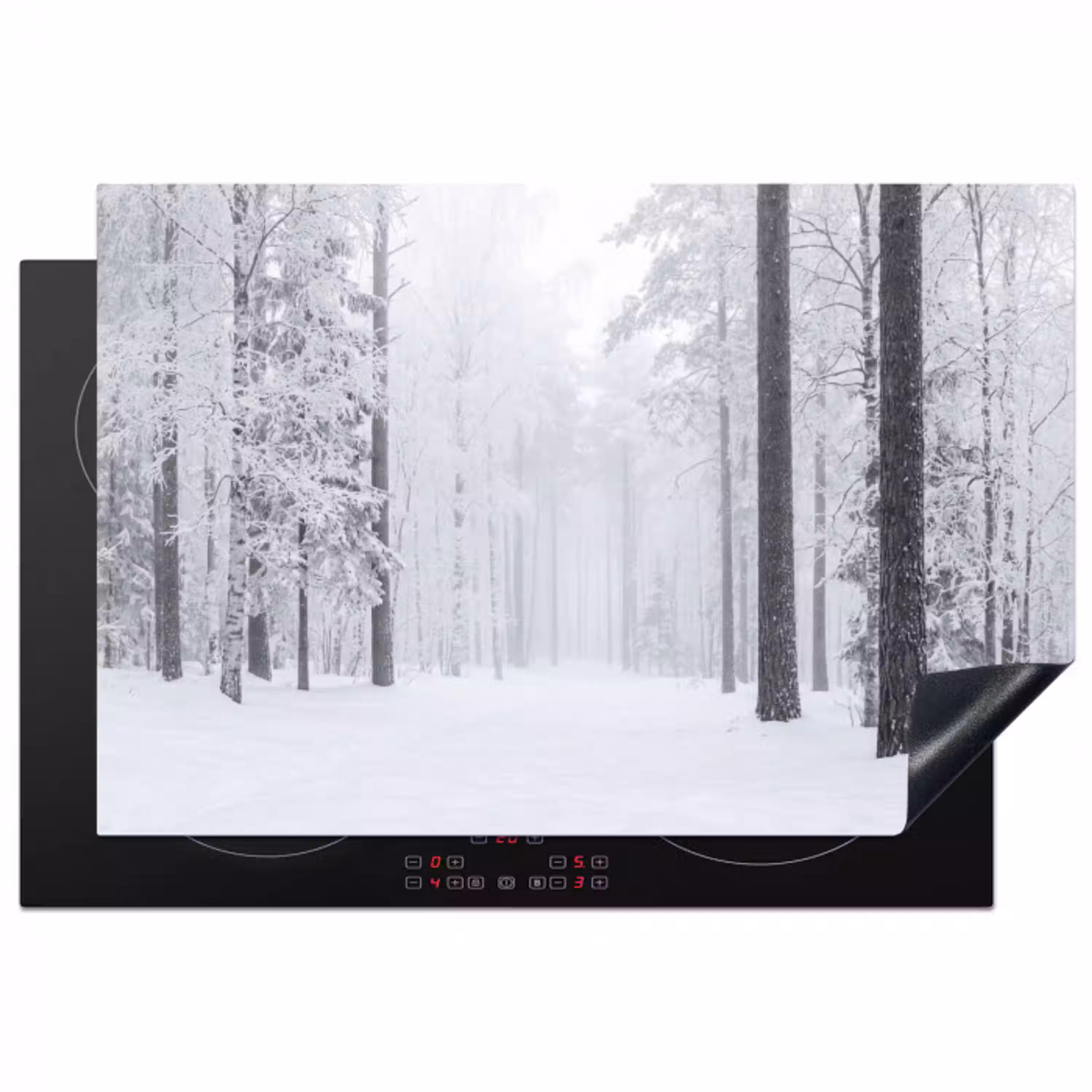 Bos - Sneeuw - Pad - Winter - Stilte Inductie beschermer vinyl 3mm klein -3d