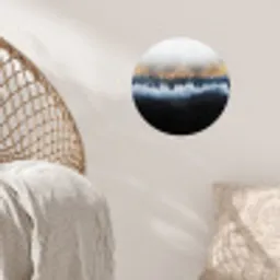 Abstract - Goud - Luxe - Blauw Wandcirkel behangsticker klein -sfeer4