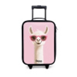 Lama - Wit - Zonnebril - Wimpers Kinderkoffer - Zwart klein -3d