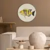 Geel - Vis - Strepen - Tropisch Akoestische PET Vilt - Rond klein -sfeer1
