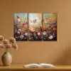 Bloemen - Abstract - Verflook - Kleurrijk Canvas - Meerluiken 3 luik klein -sfeer5