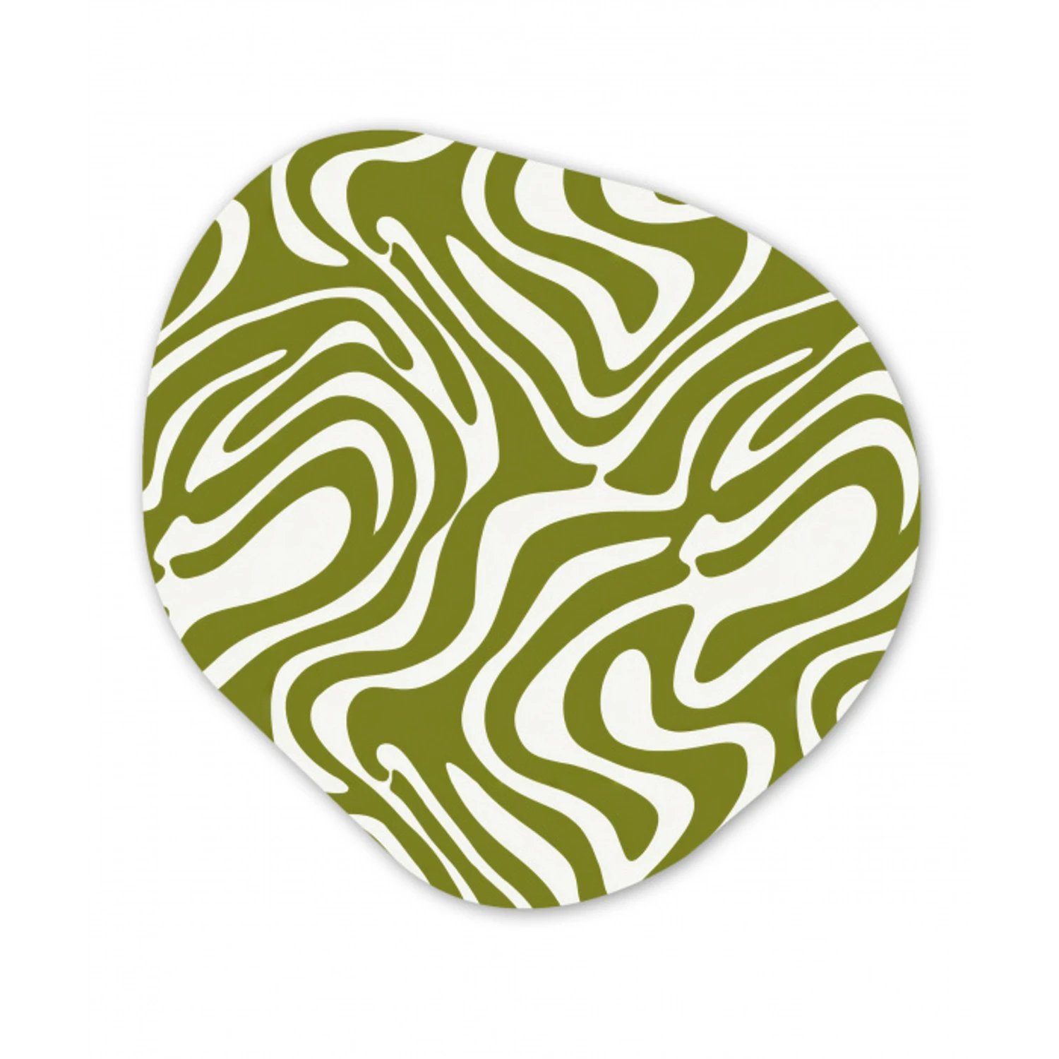 Lijnpatroon - Groen - Organisch Wandcirkel Organisch Aluminium middel 851 -3d