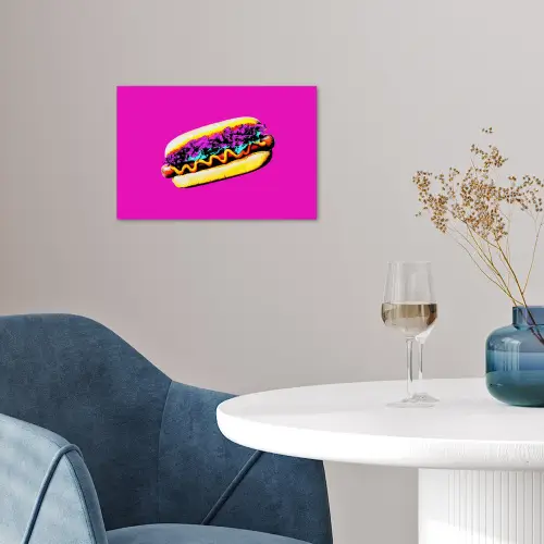 Hotdog - Roze - Retro poster papier klein -sfeer3