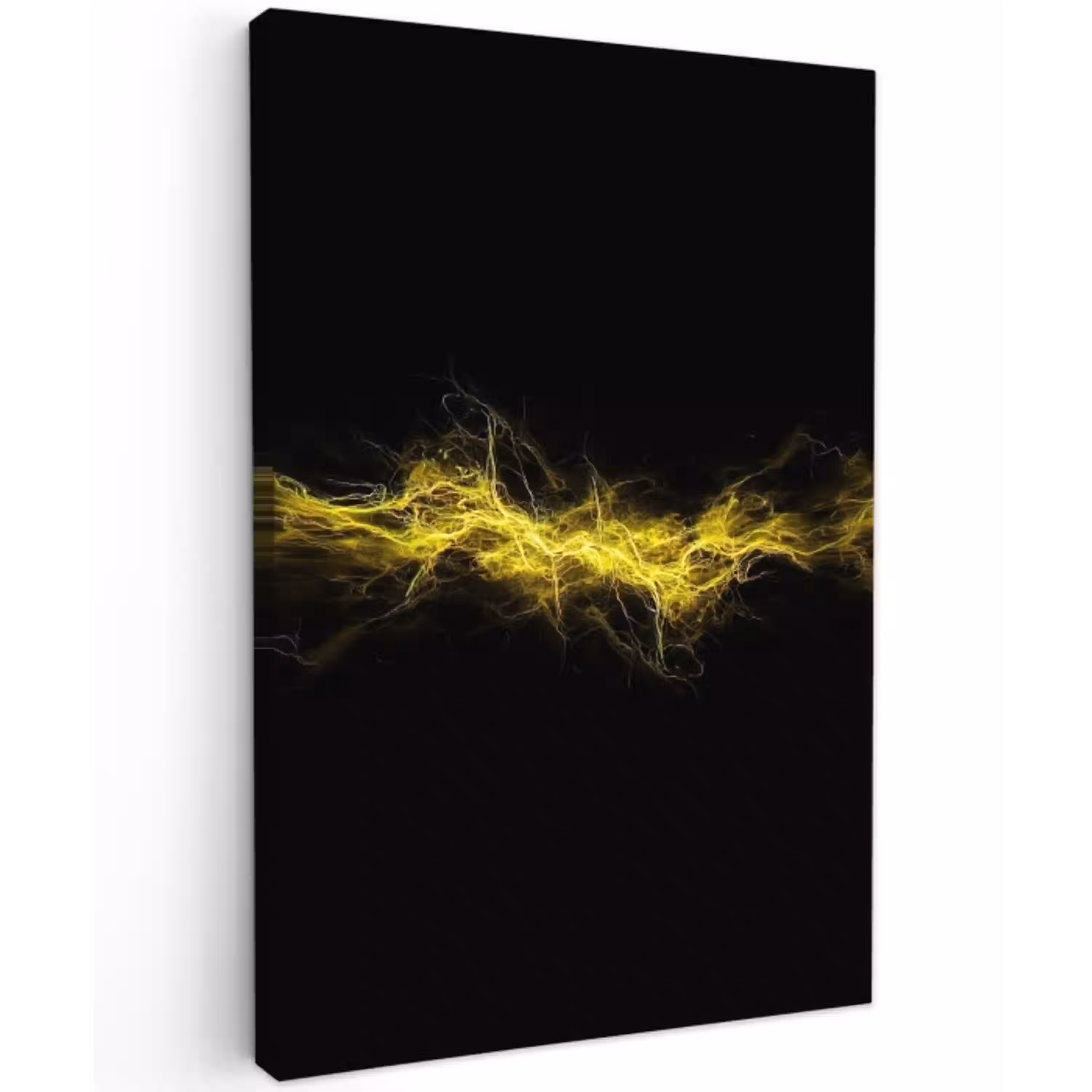 Gaming - Elektriciteit - Geel - Energie Tuinposter op houten frame 2 cm dik middel -3d