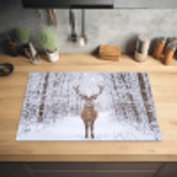 Hert - Winter - Bos - Natuur - Wit Inductie beschermer vinyl 3mm klein -sfeer5