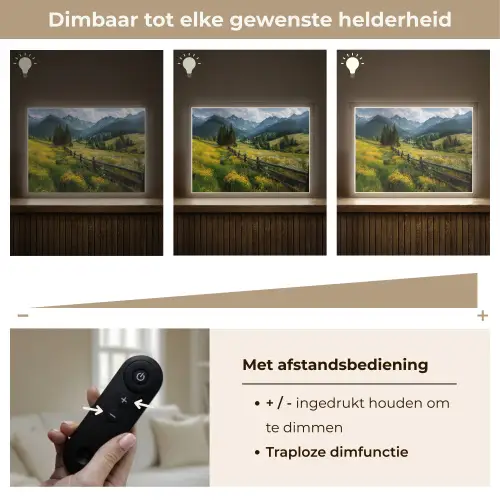 Veld - Hek - Bergen - Bloemen Light Box met batterij (Wandlamp) middel -USP_dimbaarNL