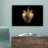 Aardbei - Goud - Zwart - Chrome canvas 2cm klein -sfeer4