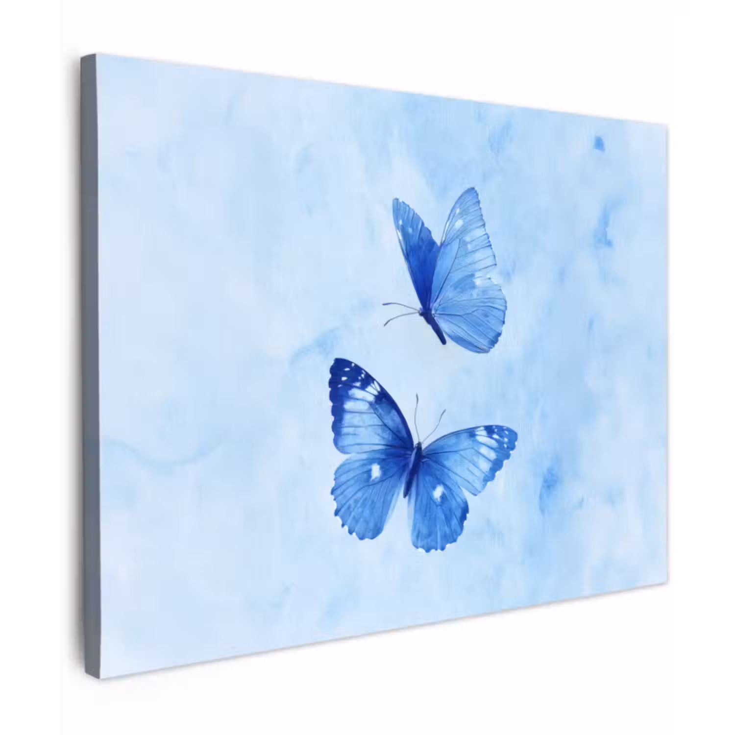 Canvas schilderij - Vlinders - Sierlijk - Blauw