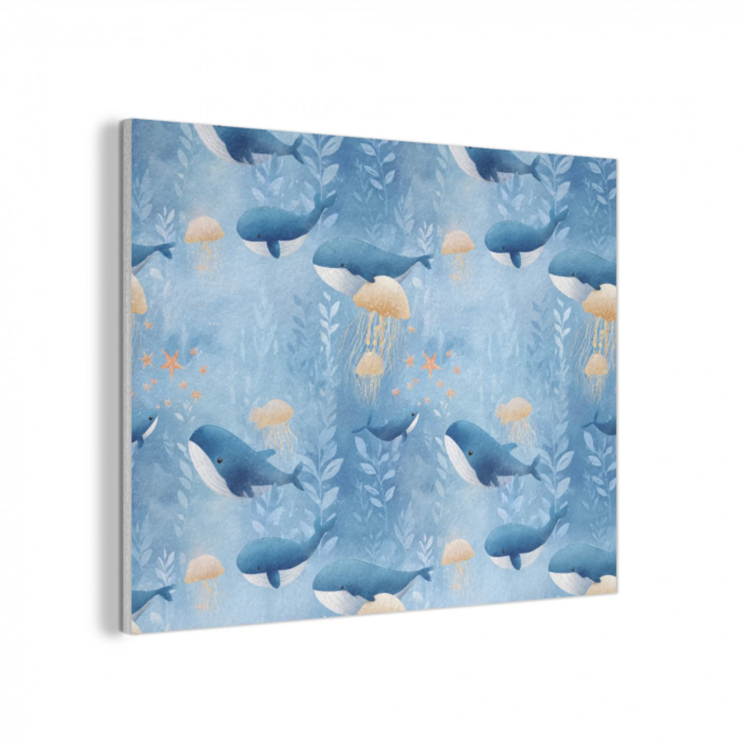 Walvissen - Oceaan - Blauw PET vilt klein 837 -3d