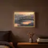 Brug - Mist - Bomen - Water Light Box met batterij (Wandlamp) middel -sfeer4