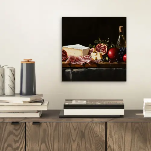 Stilleven - Vintage - Borrelplank aluminium wit klein -sfeer1