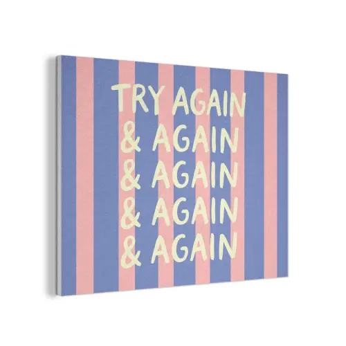 Try again - Strepen - Roze - Verticaal - Blauw PET vilt klein -3d