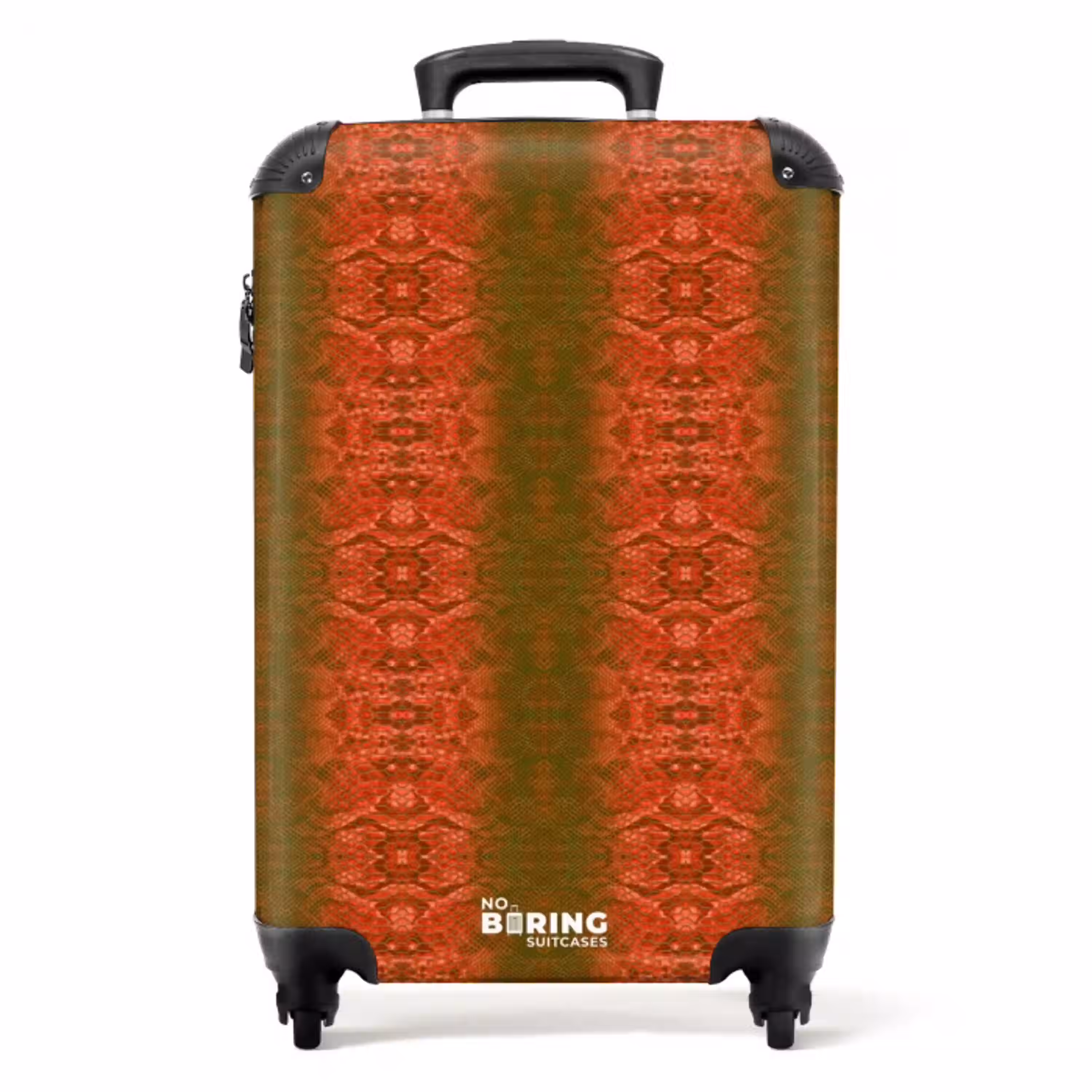Rood groen slangenhuid met symmetrische schubstructuur NBS - Handbagage koffer - Volwassenen Unisex middel -productfoto_recht