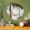 Hangmat - Palmbomen - Strand - Zee Wandcirkel Organisch Aluminium middel -sfeer2