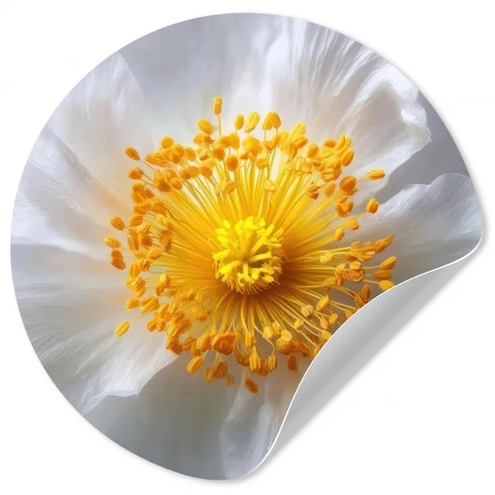 Wit - Bloem - Elegant Wandcirkel behangsticker klein -3d