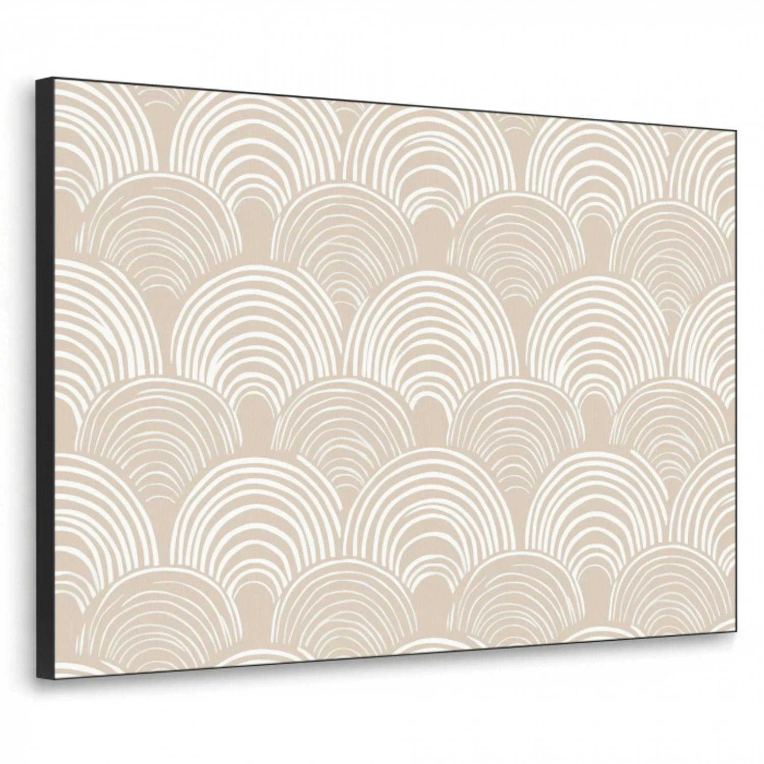 Golven - Structuur - Beige Textielframe zwart klein 947 -3d