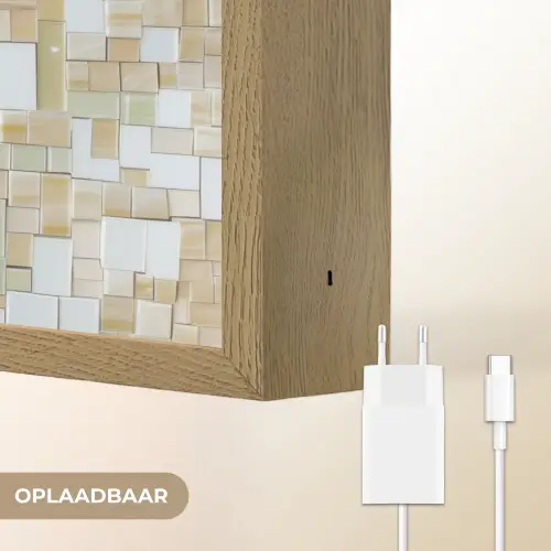 Aardbei - Rood - Mozaïek - Fruit Light Box met batterij (Wandlamp) middel -USP_websiteoplaadbaarNL