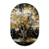 Boom - Zwart - Goud - Wit - Modern Wandcirkel Ovaal Forex klein -3d