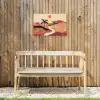 Heuvels - Palmbomen - Abstract Tuinposter op houten frame 2 cm dik klein -sfeer4