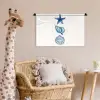 Zeester - Schelpen - Blauw Wandkleed katoen klein -wsfeer5_kind