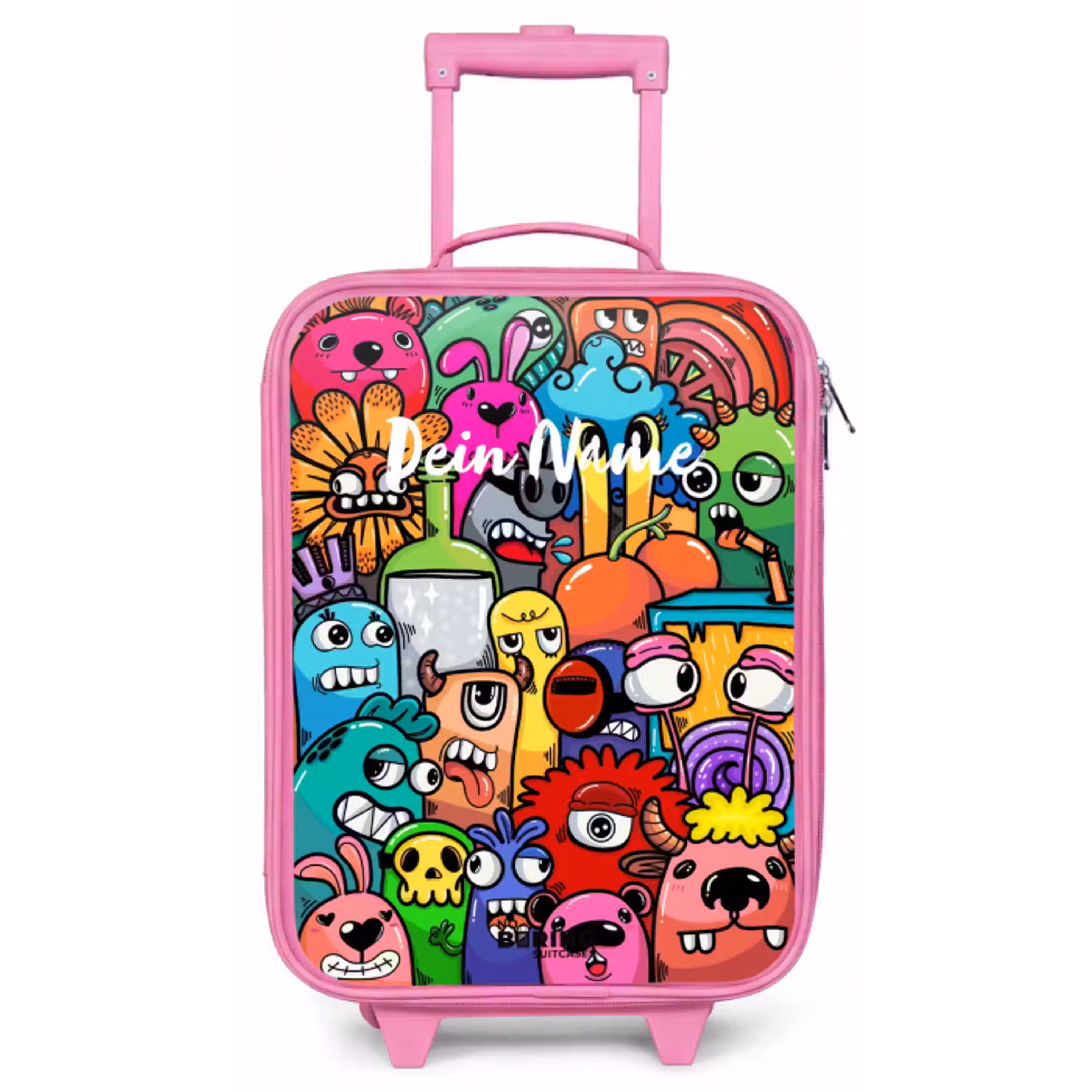 Knallende gekleurde monsters Kinderkoffer - Roze klein -zz3dotto