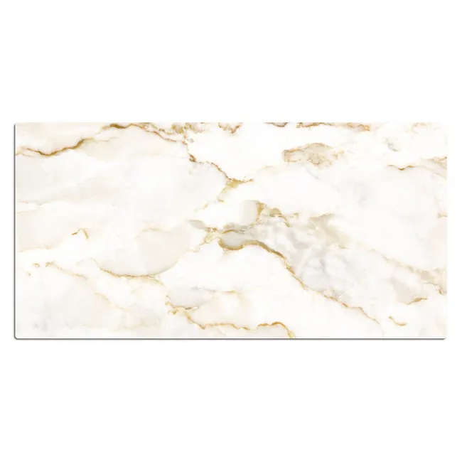 Bureau onderlegger - Marmer - Kalk - Goud - Luxe - Marmerlook - Wit