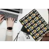 Retro - Bloem - Zwart - Okergeel laptophoes neopreen klein 279 -bureau