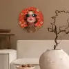 Vrouw - Kleurrijk - Dierenprint - Bloemen Wandcirkel kunststof plaat 5mm dik klein -sfeer1