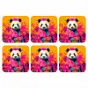 Kimono - Roze - Panda - Bloemenkroon onderzetter kurk middel -3d
